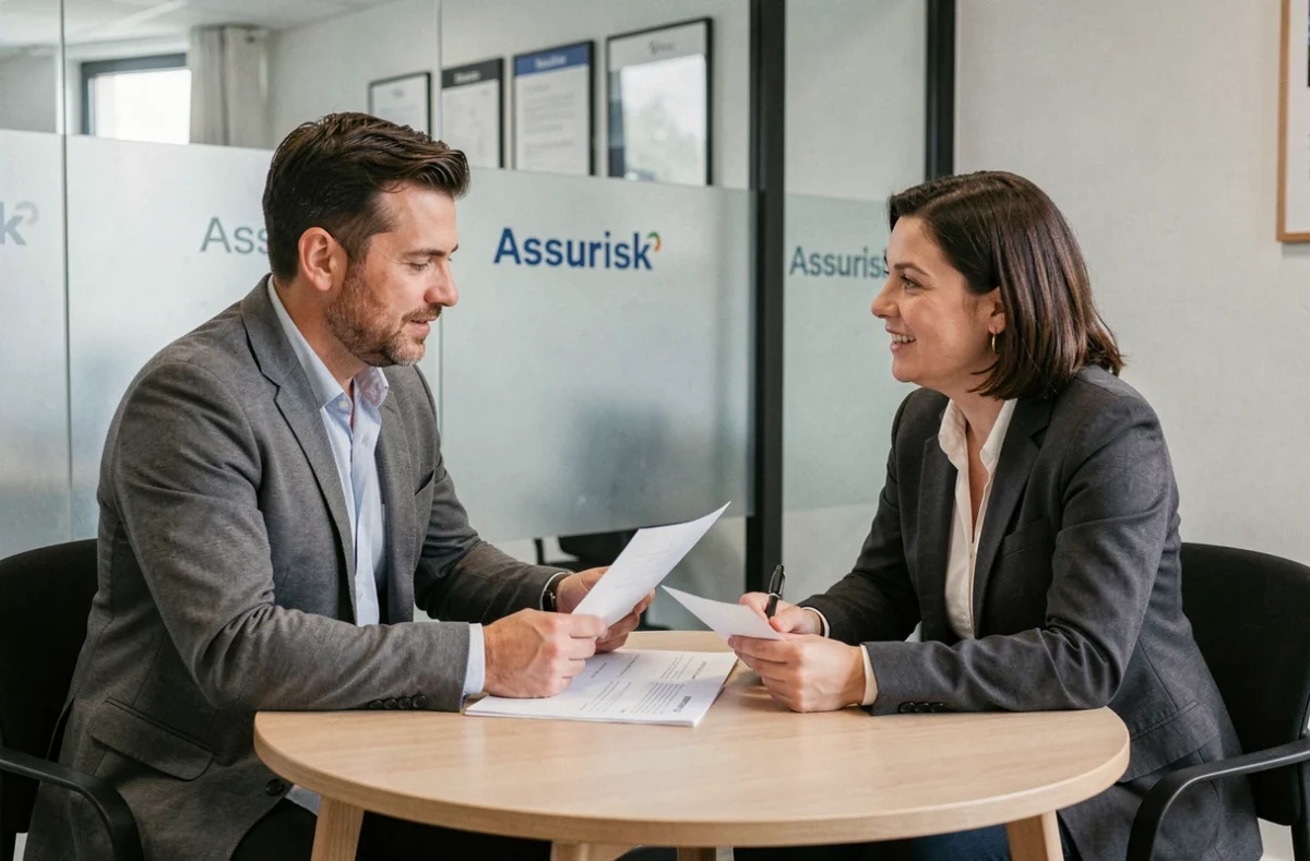 Courtier de Assurisk'Group Sarl dans le Loiret en réunion avec un client professionnel