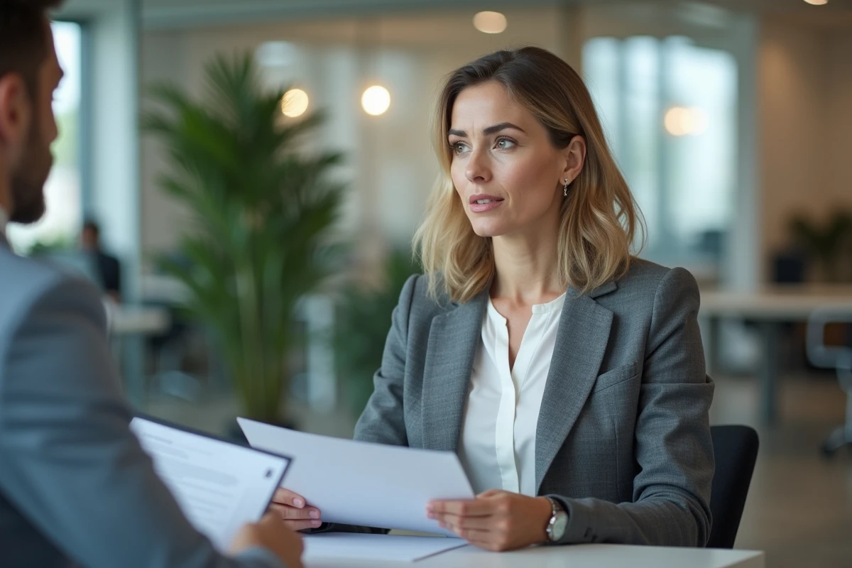 Femme en consultation avec un conseiller financier pour obtenir un prêt malgré un historique d'incident de paiement