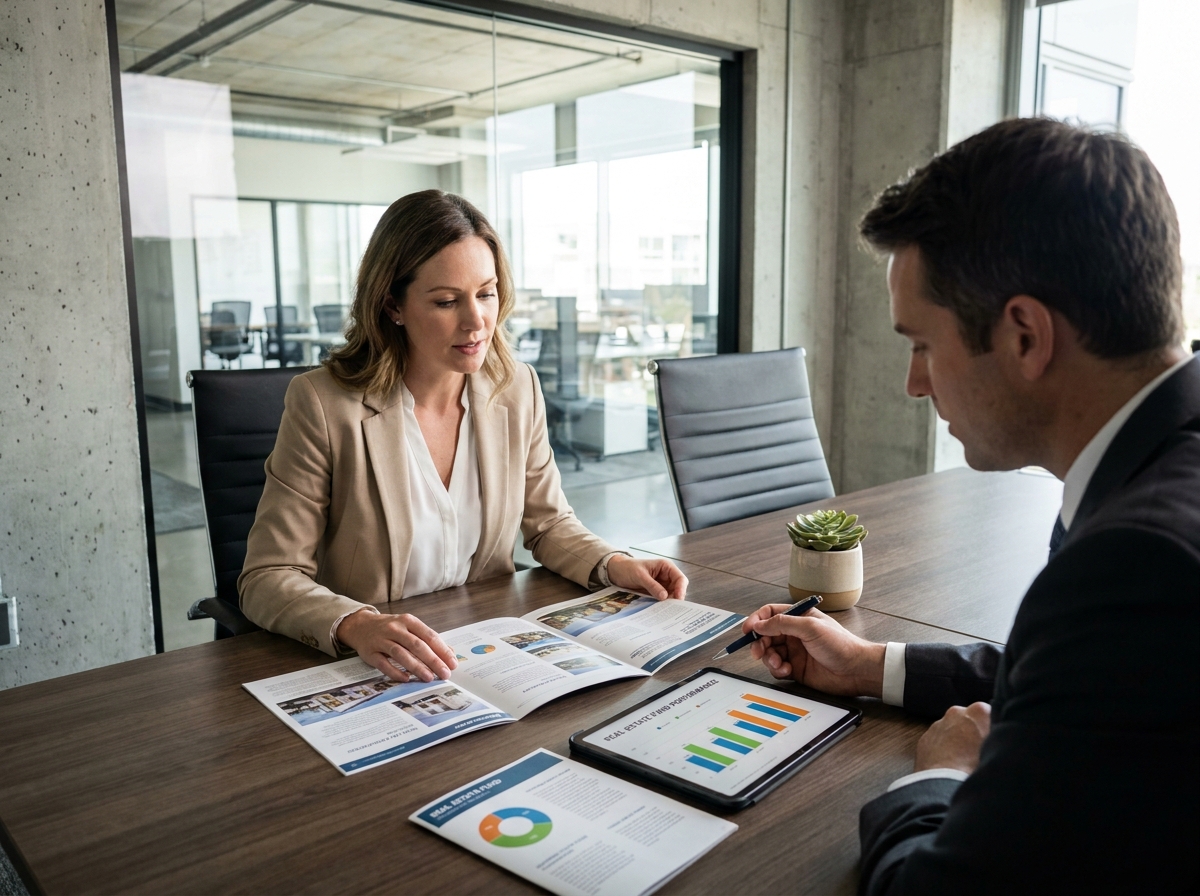 Femme consultant un conseiller financier sur un investissement en SCPI via l'assurance vie