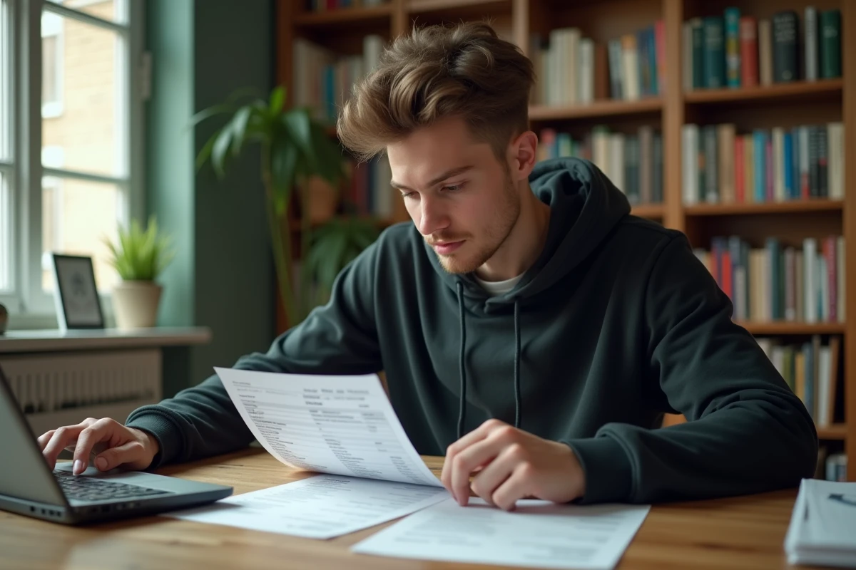 Étudiant consultant sa fiche de paie pour un contrat 25 heures par semaine au SMIC en 2026
