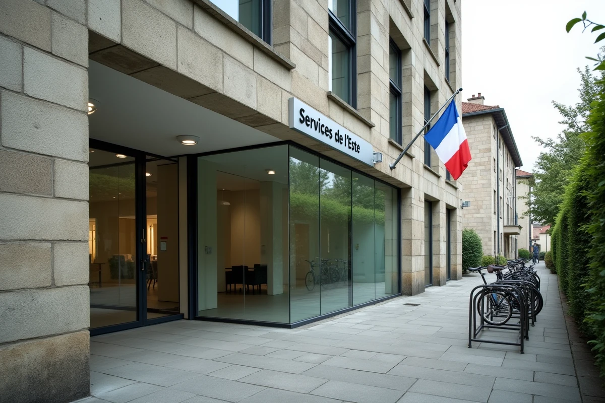 Façade extérieure d'un bâtiment administratif public du SGC Nord Vendée en Vendée
