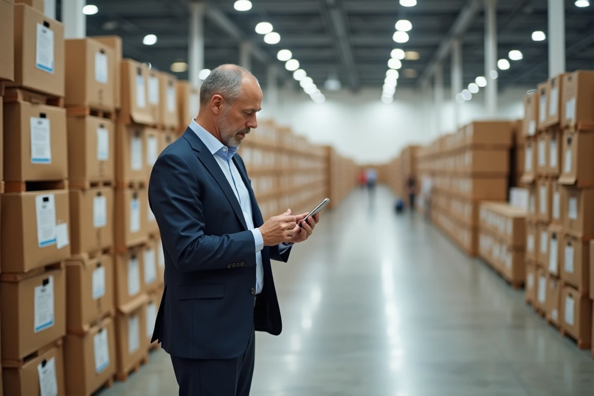 Homme d affaires regardant des meubles en magasin
