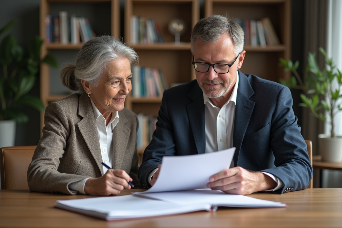 Homme et femme en réunion dans un bureau moderne