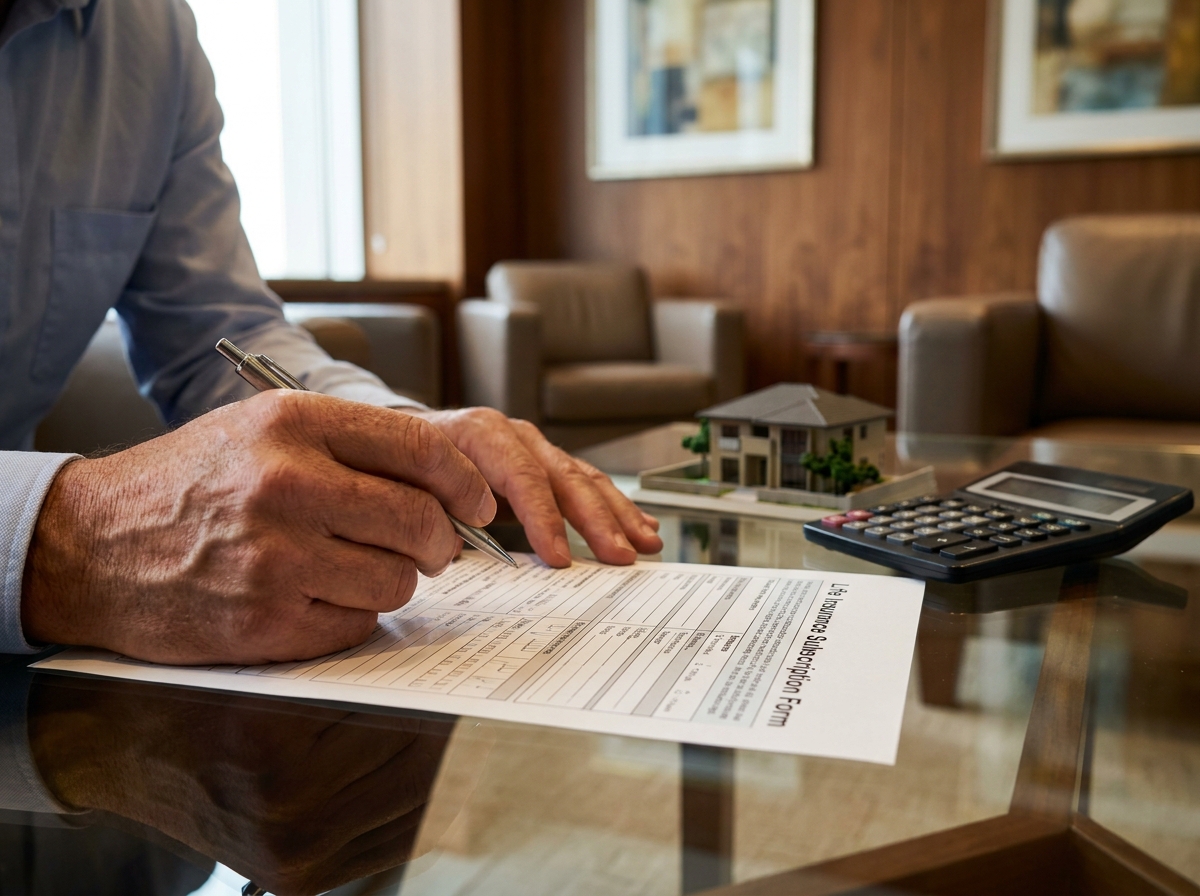 Signature d'un contrat d'assurance vie pour investir en SCPI dans un bureau bancaire haut de gamme